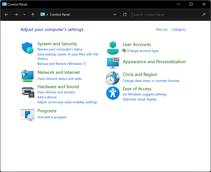 Netzwerk und Internet öffnen
