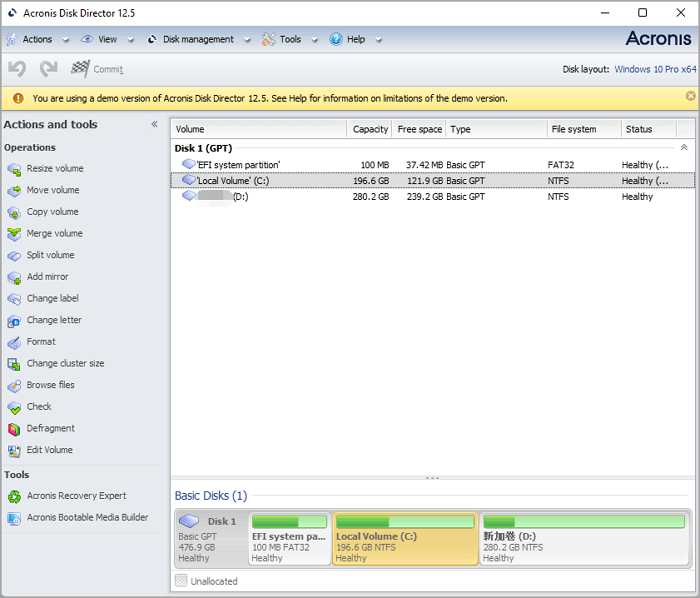 Bild von Acronis Disk Director