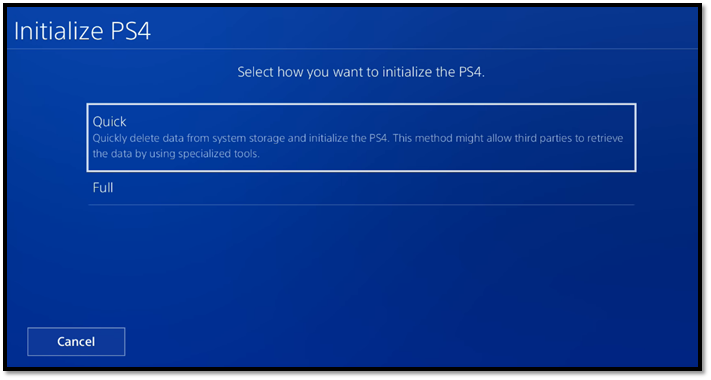 PS4 initialisieren
