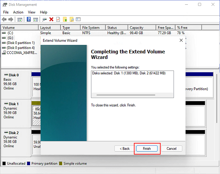 Auf Fertig stellen klicken