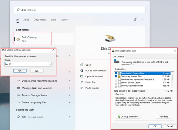 Server von Disk Cleanup Windows