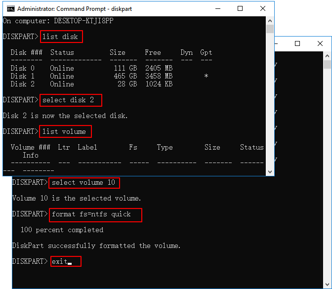 USB mit cmd formatieren