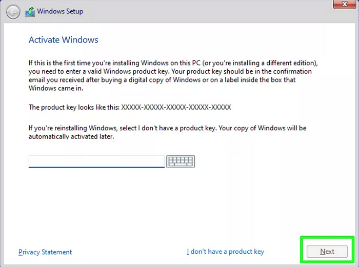 Produktschlüssel hinzufügen