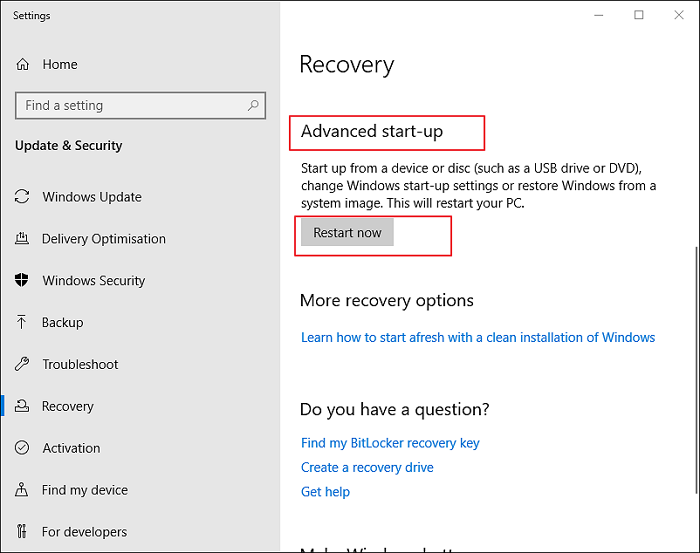 Auf Jetzt neu starten klicken
