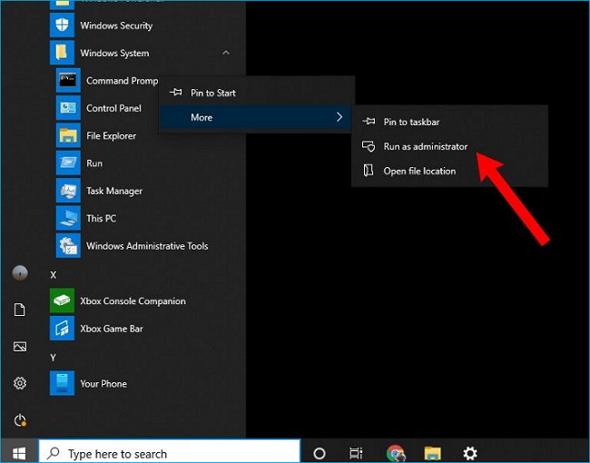 klicken Sie auf Als Administrator ausführen
