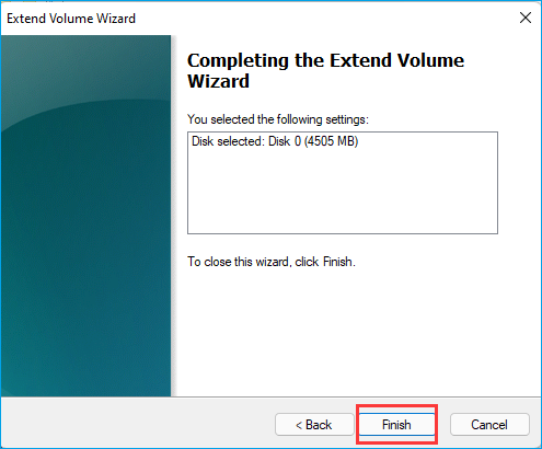 Fertigstellen wählen