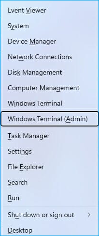 Windows Terminal Admin wählen