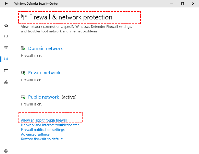 Enttakten der Windows-Firewall