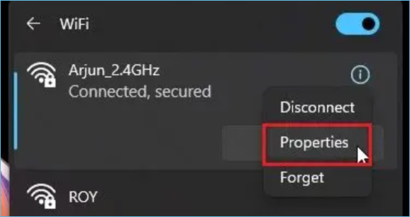 Auf Eigenschaften klicken