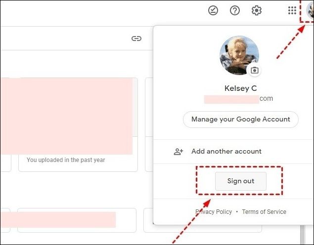 Klicken Sie im Popup-Fenster auf Abmelden