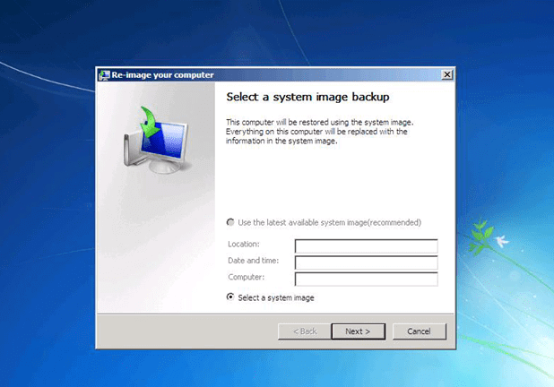 finden Sie das Systemabbild