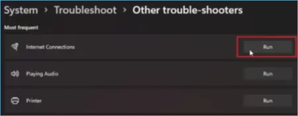 Problembehandlung für Internet-Verbindungen starten