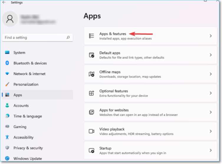 Apps und Funktionen auswählen