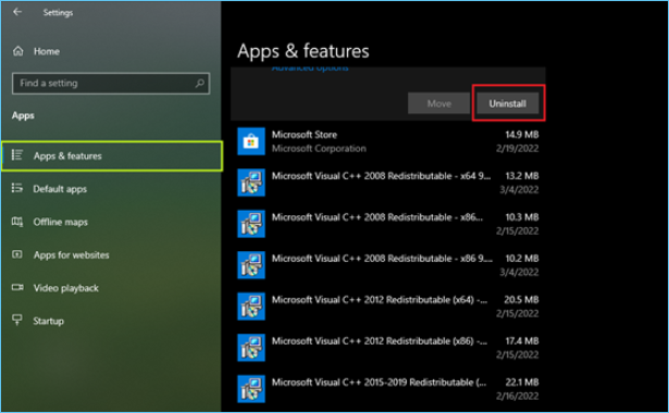 Tippen Sie auf Apps und Funktionen