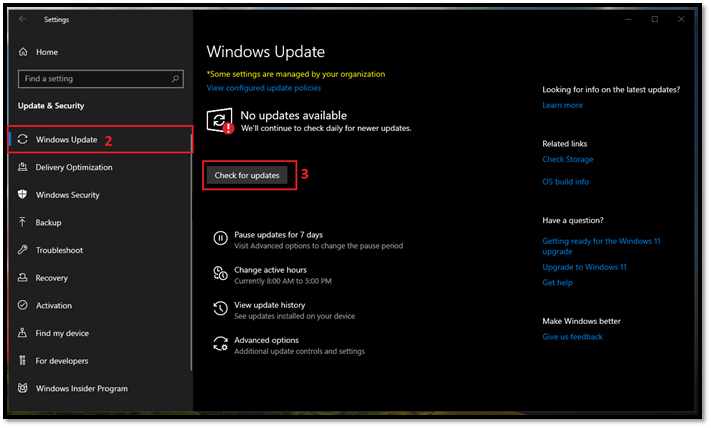 Aktualisieren Sie das Betriebssystem