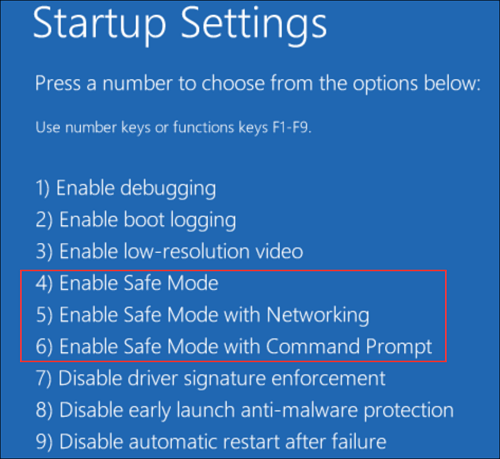 in den abgesicherten Modus wechseln