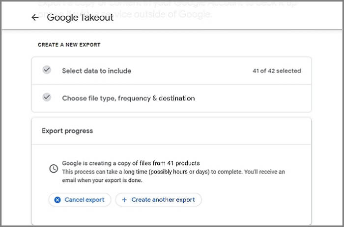 Exportieren Sie Fotos von Google Fotos nach iCloud auf dem PC über Google Takeout Step3