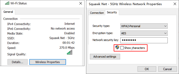 WLAN-Passwort überprüfen