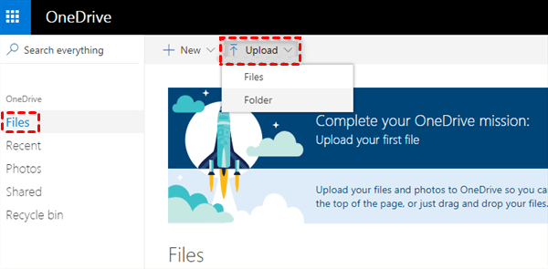 onedrive hochladen
