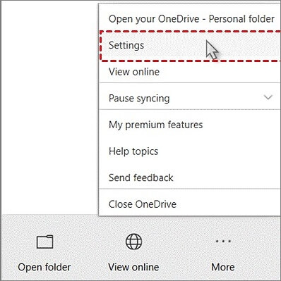 Onedrive-Einstellungen