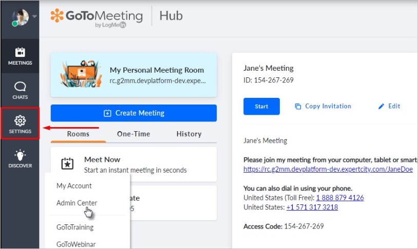 gehe zur einstellung