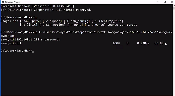 Befehlszeile eingeben