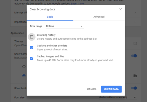 Auf Daten löschen klicken