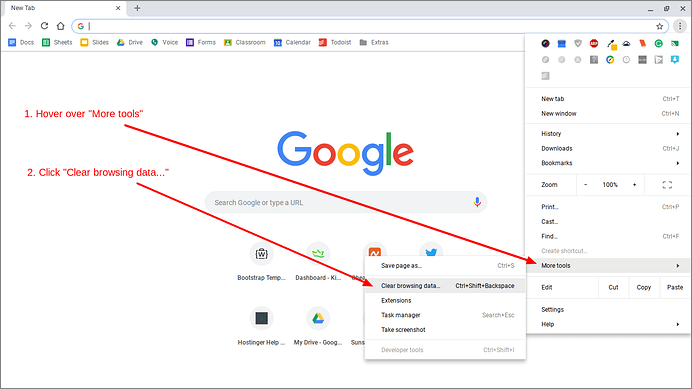 Browserdaten löschen wählen