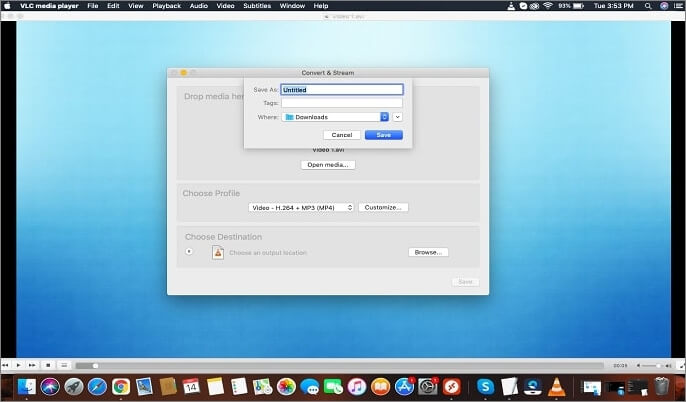 Code für Video in VLC auswählen