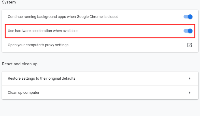 Hardwarebeschleunigung aktivieren