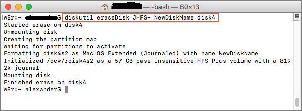 Diskutil EraseDisk