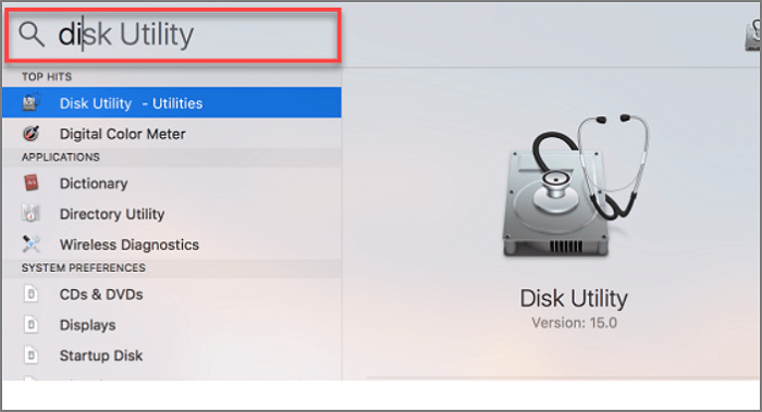 Disk Utility öffnen