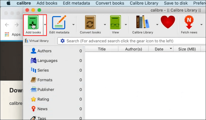 cannot import titles into calibre portable