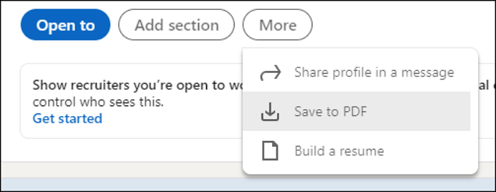 LinkedIn als PDF herunterladen